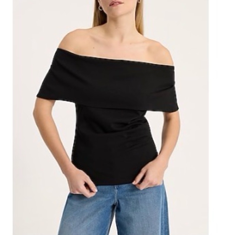 Express Elegant Black Off-Shoulder Blouse